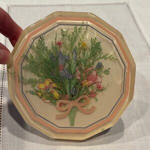 Vintage Trivet MOD Floral Lucite Resin  MCM Hot Pad Trivet 60s 70s